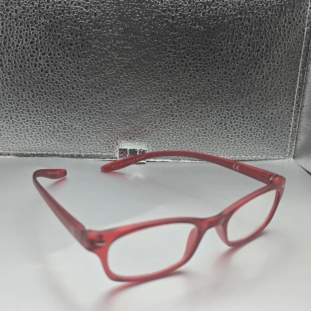Rare Red Errocsyewear Rectangular Frame Reading Glasses 160PT04250 Retro Chic
